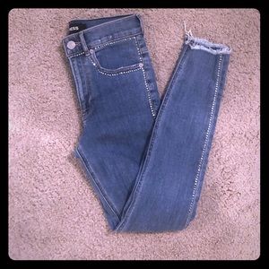 Rhinestone Ankle High Rise Leggings